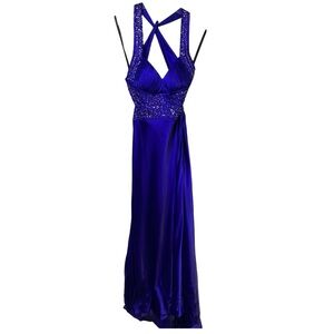 Royal Blue evening, dress gown floor length size 9/10 zum zum by niki Livas​
